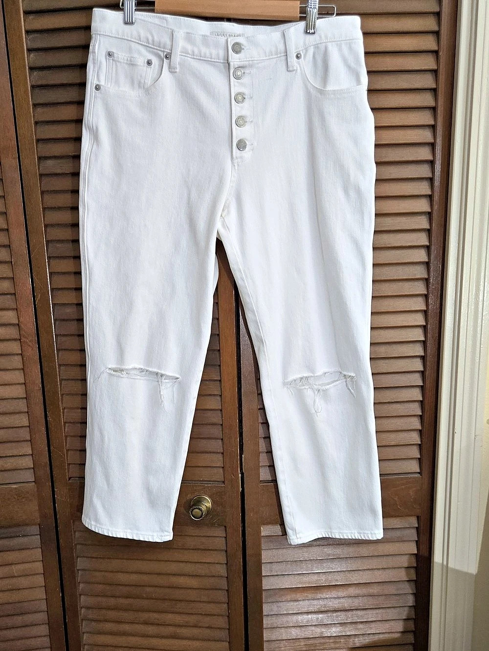 Lucky Brand White Straight Leg Jeans